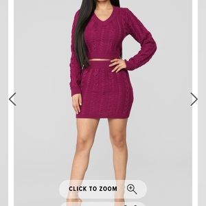 Fashion Nova PLUM skirt set NWT